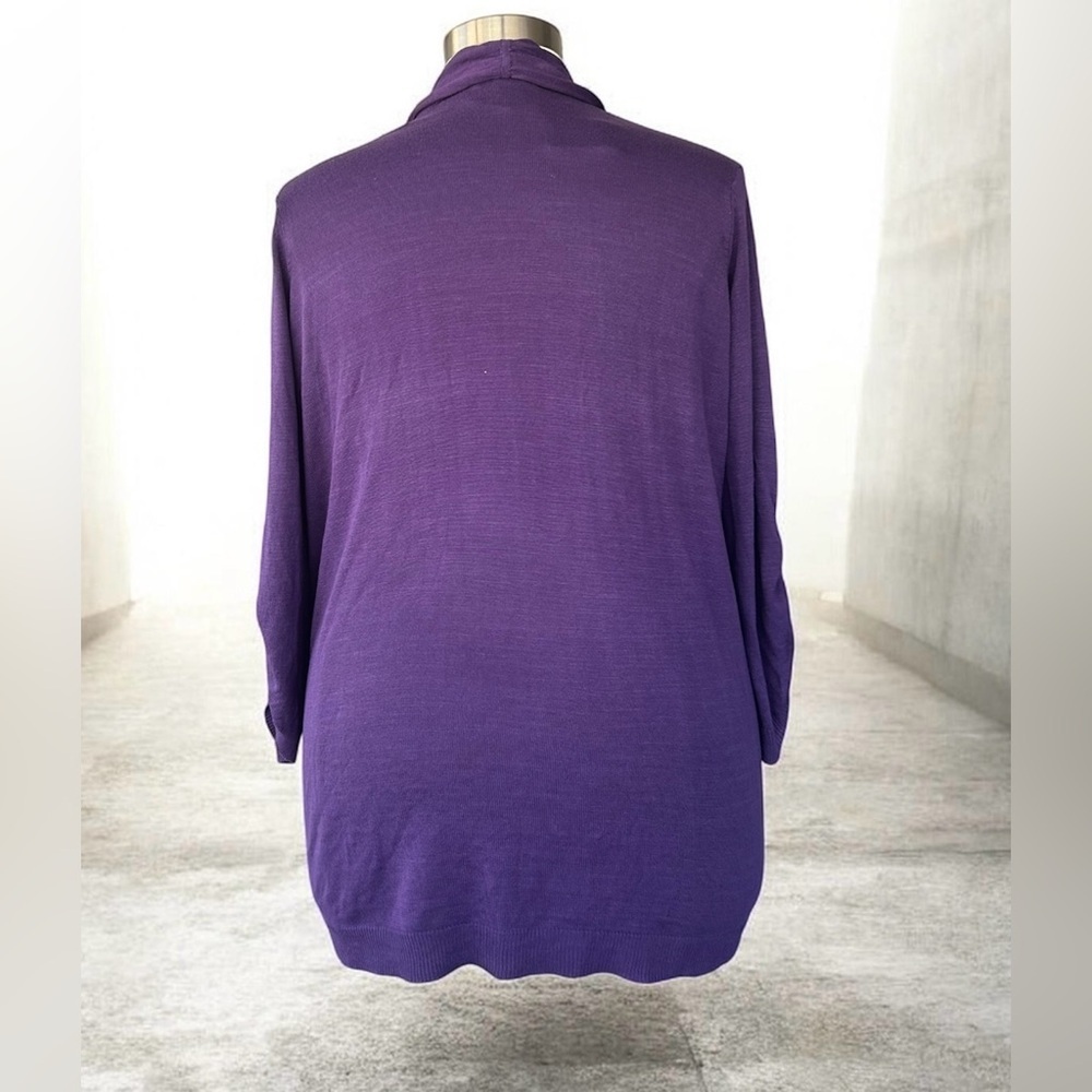 NWT! Karen Scott Purple Women's Sweater cardigan with pockets, size 1X - Picture 7 of 8